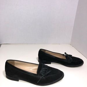 Manolo Blahnik Women Black Suede Leather Slip On Loafer
